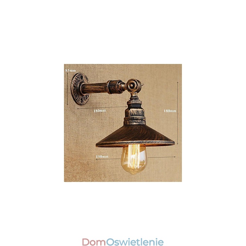 Kinkiet ścienny w stylu industrialnym Nordic Water Pipe Wall Light Brown Ancient