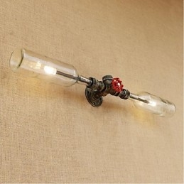 Retro Industry Wind Designer Water Bottle Lamp Wall Light Szary