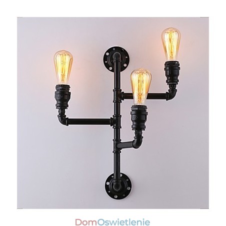 Vintage Industrial Pipe Wall Lights Black Creative Lights Restaurant Cafe Bar Decoration lighting With 3 Lights Painted Finish Vintage Industrial Pipe Wall Lights Black Creative Lights Restaurant Cafe Bar Decoration lighting With 3 Lights Painted Finish