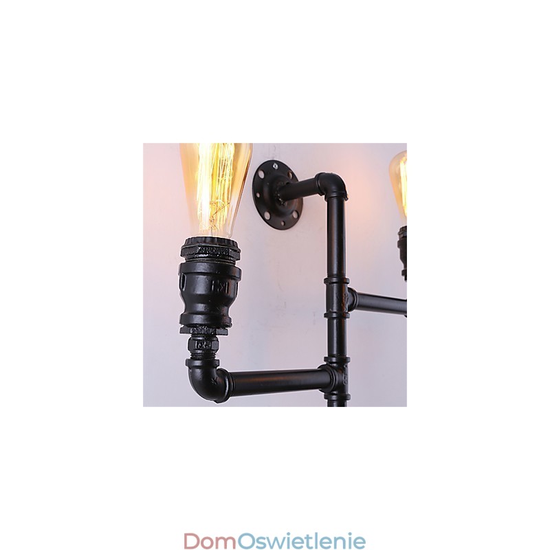 Vintage Industrial Pipe Wall Lights Black Creative Lights Restaurant Cafe Bar Decoration lighting With 3 Lights Painted Finish