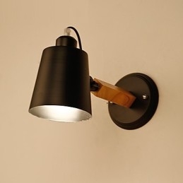 Vintage Wood Art Deco Metal Metal Rustykalny Kinkiet Salon Jadalnia Korytarz Kinkiet Czarny Biały Opcjonalnie