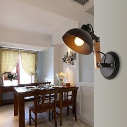 Vintage Wood Art Deco Metal Metal Rustykalny Kinkiet Salon Jadalnia Korytarz Kinkiet Czarny Biały Opcjonalnie