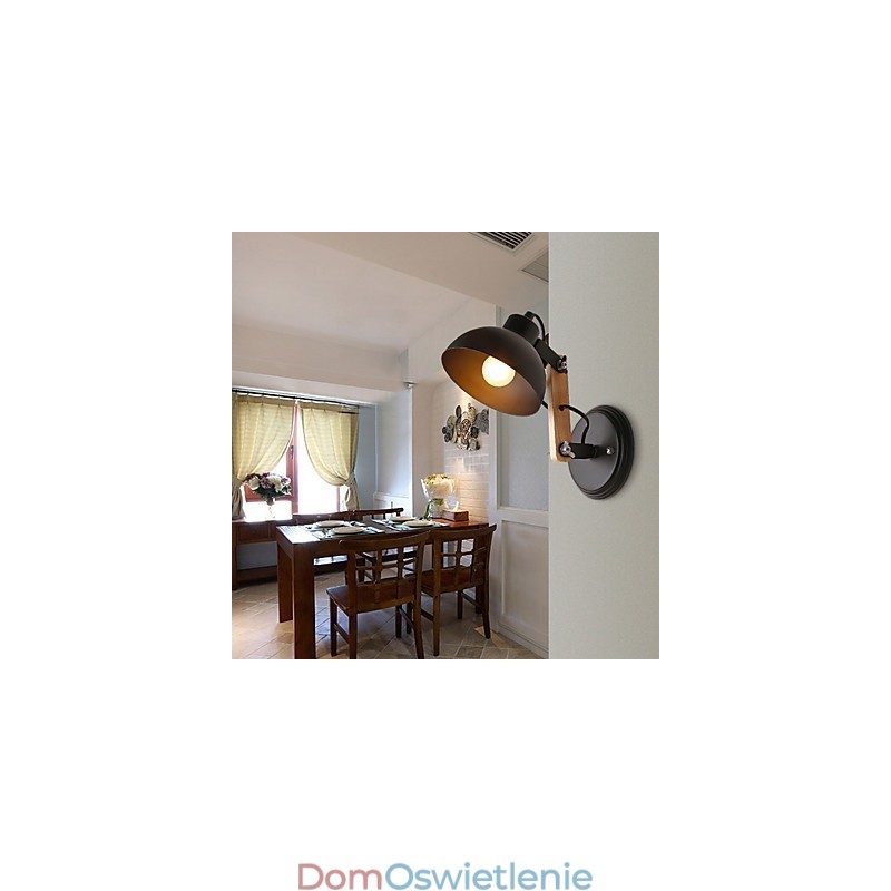 Vintage Wood Art Deco Metal Metal Rustykalny Kinkiet Salon Jadalnia Korytarz Kinkiet Czarny Biały Opcjonalnie