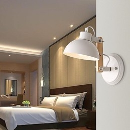 Vintage Wood Art Deco Metal Metal Rustykalny Kinkiet Salon Jadalnia Korytarz Kinkiet Czarny Biały Opcjonalnie