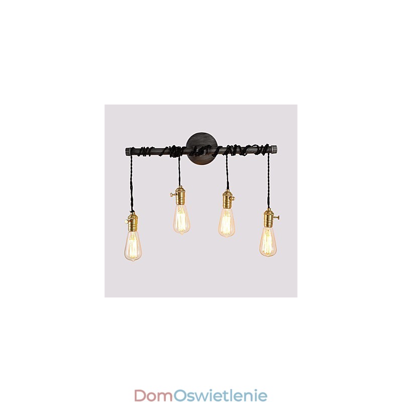 Vintage Industrial Pipe Wall Lights Z przełącznikiem Kreatywne oświetlenie Restauracja Kawiarnia Bar Dekoracja oświetlenie Z 4 światłami Wykończenie malowane