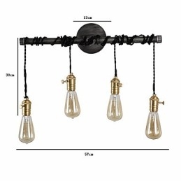 Vintage Industrial Pipe Wall Lights Z przełącznikiem Kreatywne oświetlenie Restauracja Kawiarnia Bar Dekoracja oświetlenie Z 4 światłami Wykończenie malowane