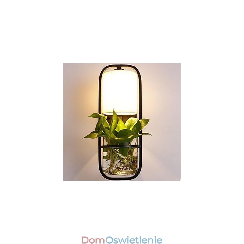 Nowoczesna żelazna kreatywna szklana lampa ścienna do roślin doniczkowych