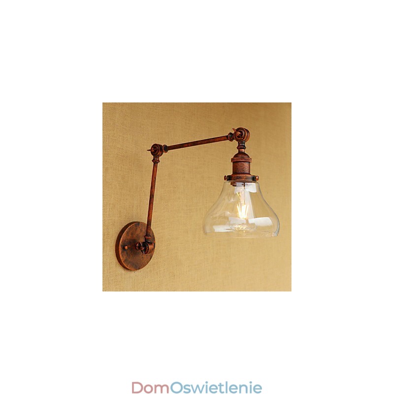 Wiejski retro galwanizowany element do ochrony oczu w stylu mini, światło otoczenia, wahadłowe oświetlenie ścienne