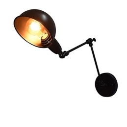 Żelazna lampa ścienna składana czarna prosta lampa ścienna retro pojedyncza głowica dekoracyjna lampa ścienna w stylu europejskim