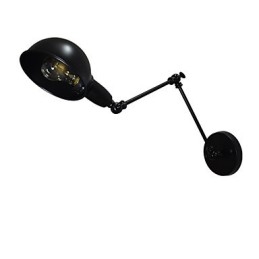 Żelazna lampa ścienna składana czarna prosta lampa ścienna retro pojedyncza głowica dekoracyjna lampa ścienna w stylu europejskim