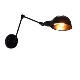 Żelazna lampa ścienna składana czarna prosta lampa ścienna retro pojedyncza głowica dekoracyjna lampa ścienna w stylu europejskim