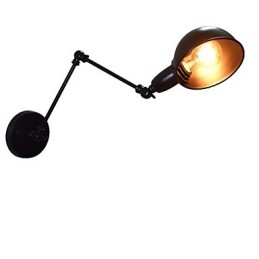 Buzz składana lampa ścienna z żelaza, głupia czarna lampa świetlna na ścianie w stylu europejskim w stylu amerykańskim