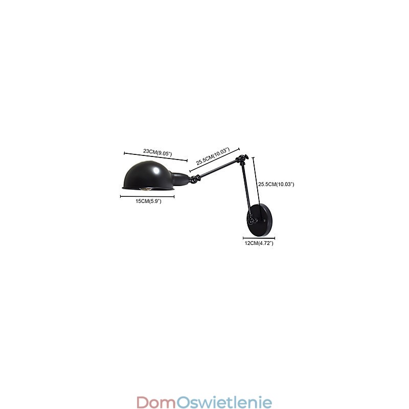 Buzz składana lampa ścienna z żelaza, głupia czarna lampa świetlna na ścianie w stylu europejskim w stylu amerykańskim