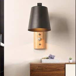 Nowoczesny, współczesny, rustykalny, czarny, oksydowany element wykończenia do kinkietów ściennych z oświetleniem typu downlight