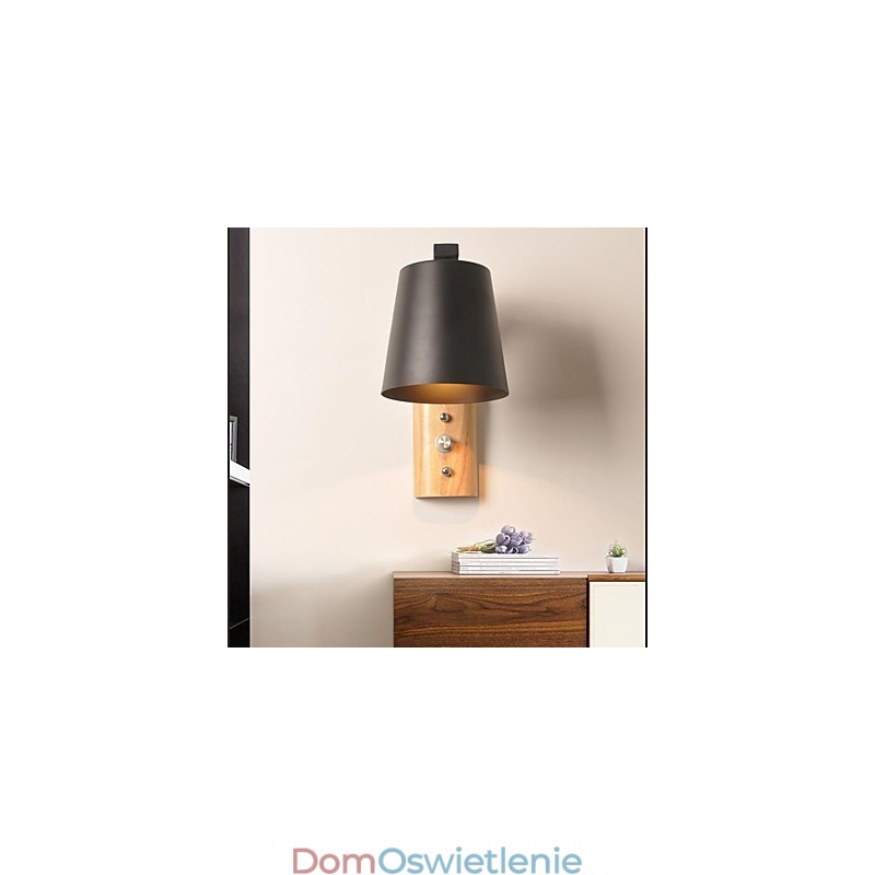 Nowoczesny, współczesny, rustykalny, czarny, oksydowany element wykończenia do kinkietów ściennych z oświetleniem typu downlight