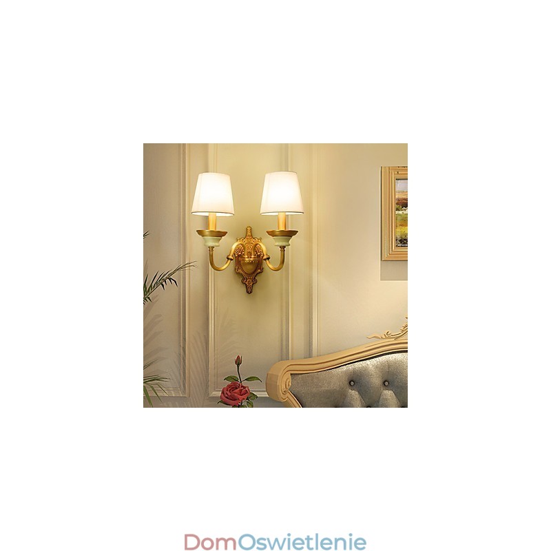 Prosty, wiejski, tradycyjny, klasyczny, mosiężny element do kinkietów ściennych w stylu mini