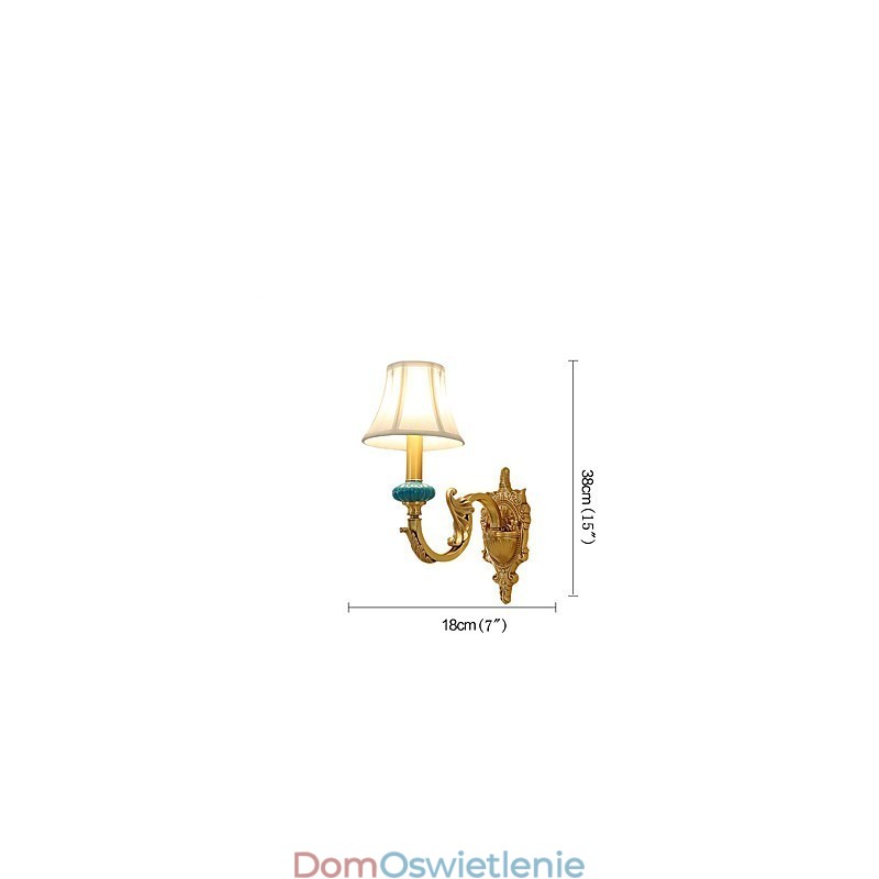 Prosty, wiejski, tradycyjny, klasyczny, mosiężny element do kinkietów ściennych w stylu mini