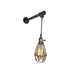 Loft vintage Kinkiety z przełącznikiem Industrial Edison Fashion Simplicity Kinkiet Metalowa podstawa Cap