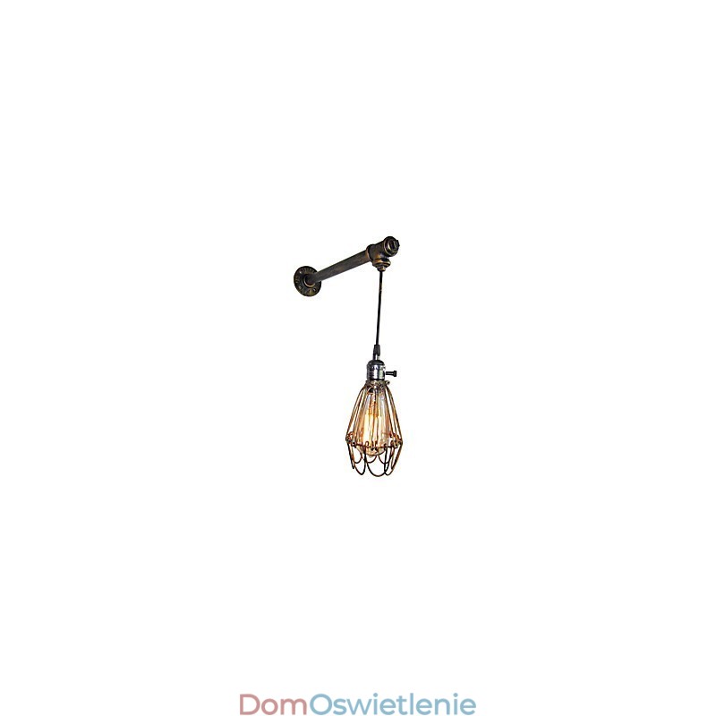 Loft vintage Kinkiety z przełącznikiem Industrial Edison Fashion Simplicity Kinkiet Metalowa podstawa Cap