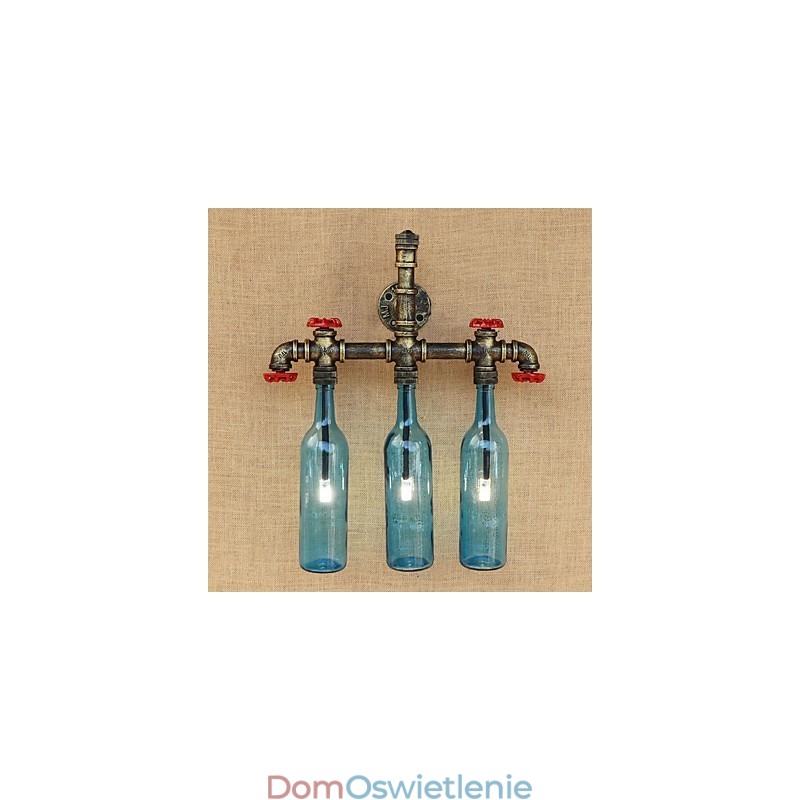 Retro Industrial Wind Switch Water Bottle Wall Lamp Wall Light Blue