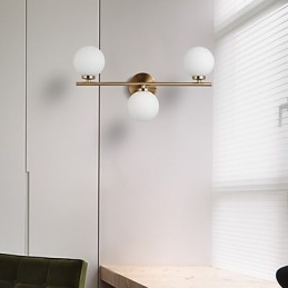 Szklana lampa ścienna Nowoczesna współczesna brązowa cecha dla mini stylu kinkietów ściennych z oświetleniem górnym