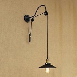 Podnoszona lampa ścienna do jadalni z regulowaną długością gwintu Retro kreatywny charakter sypialniana lampa ścienna żelazo