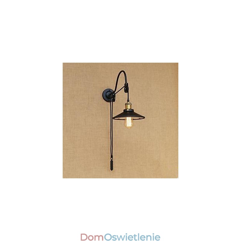 Podnoszona lampa ścienna do jadalni z regulowaną długością gwintu Retro kreatywny charakter sypialniana lampa ścienna żelazo