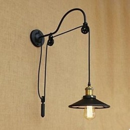 Podnoszona lampa ścienna do jadalni z regulowaną długością gwintu Retro kreatywny charakter sypialniana lampa ścienna żelazo