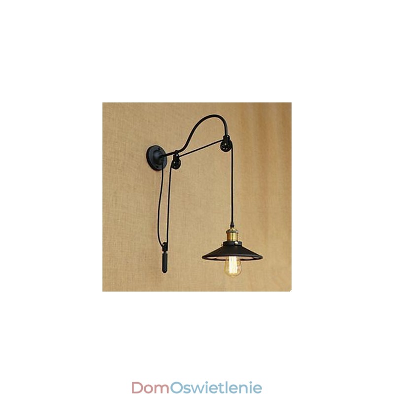 Podnoszona lampa ścienna do jadalni z regulowaną długością gwintu Retro kreatywny charakter sypialniana lampa ścienna żelazo