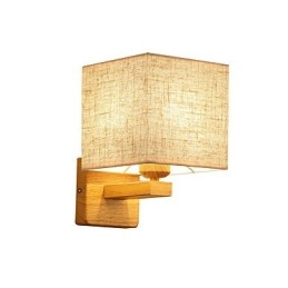 Minimalistyczna lampa stołowa z litego drewna, lampka nocna na biurko