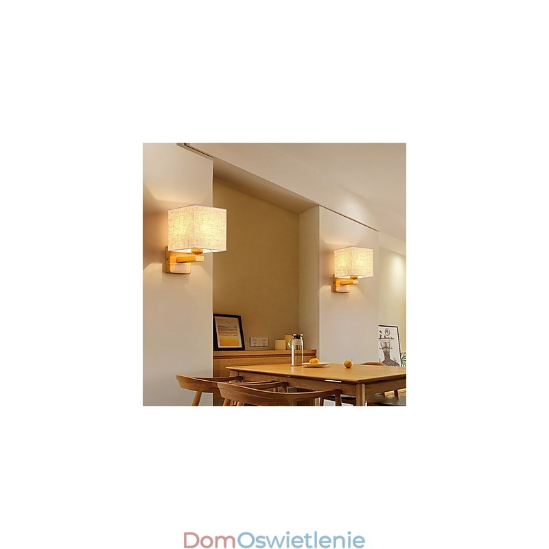 Minimalistyczna lampa stołowa z litego drewna, lampka nocna na biurko