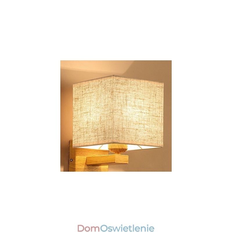 Minimalistyczna lampa stołowa z litego drewna, lampka nocna na biurko
