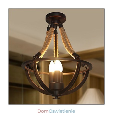 Amerykańska lampa sufitowa retro prosta lina Amerykańska lampa sufitowa retro prosta lina
