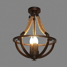 Amerykańska lampa sufitowa retro prosta lina
