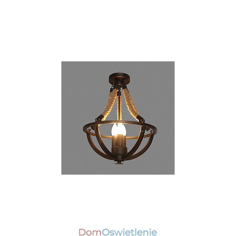 Amerykańska lampa sufitowa retro prosta lina