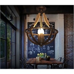 Amerykańska lampa sufitowa retro prosta lina