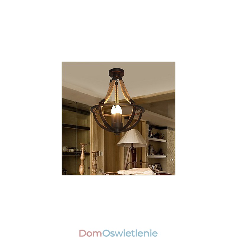 Amerykańska lampa sufitowa retro prosta lina