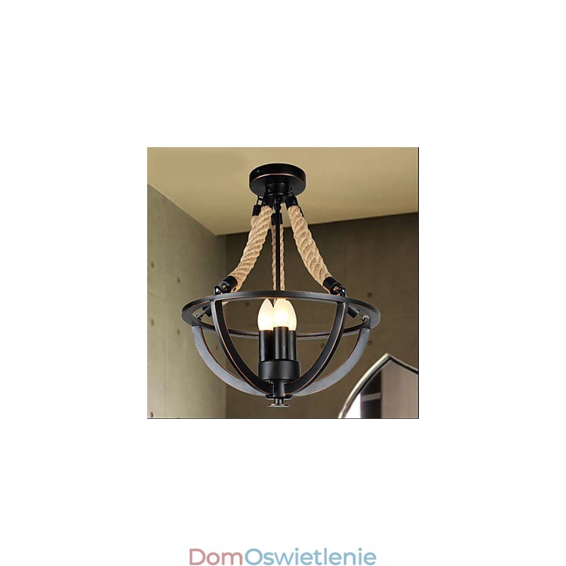 Amerykańska lampa sufitowa retro prosta lina