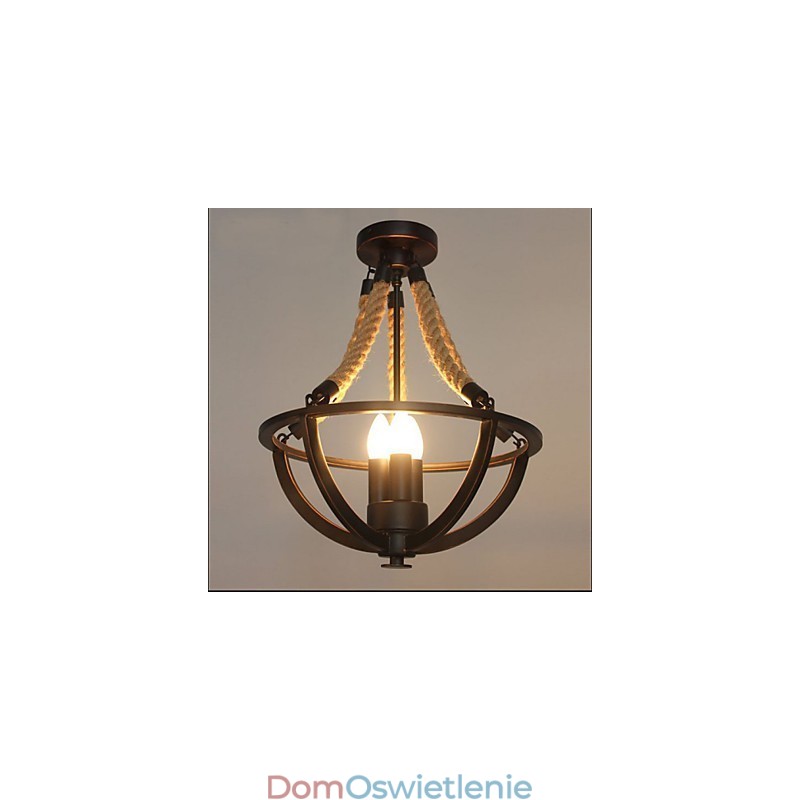 Amerykańska lampa sufitowa retro prosta lina