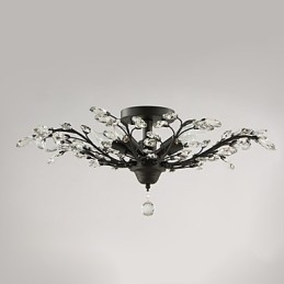 Vintage Crystal Flush Mount Metal Malowanie Czarny LUB Złoty