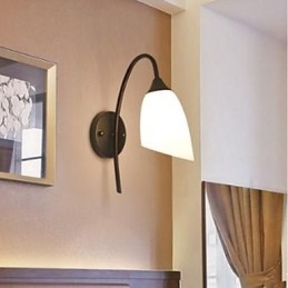 Czarna amerykańska prosta lampa do sypialni, lampa nocna, lampa ścienna do łowienia ryb