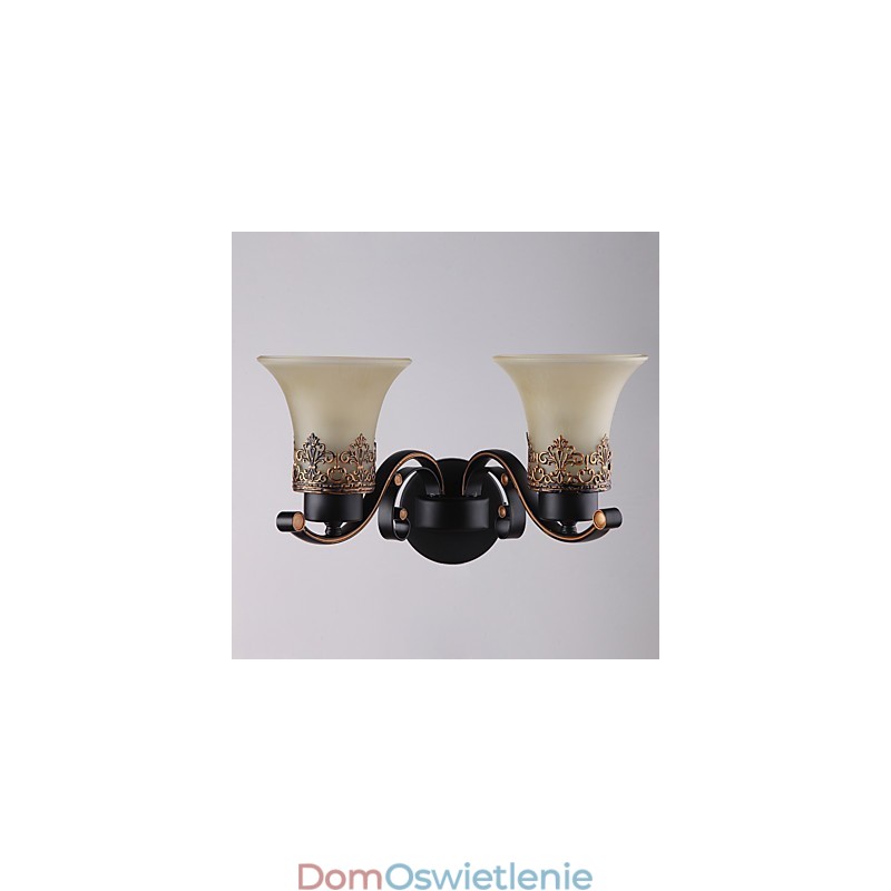 Podwójna głowica amerykańskiej rustykalnej metalowej lampy ściennej ze szkła do jadalni, salonu, przedpokoju, dekoracji ściennej