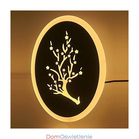 Śliwkowa rzeźbiona akrylowa lampa ścienna okrągła lampka nocna do korytarza ciepła biel AC220V Śliwkowa rzeźbiona akrylowa lampa ścienna okrągła lampka nocna do korytarza ciepła biel AC220V