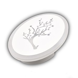 Śliwkowa rzeźbiona akrylowa lampa ścienna okrągła lampka nocna do korytarza ciepła biel AC220V