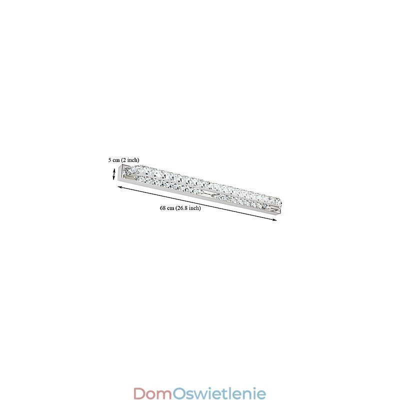 Długa wysokiej jakości lampa lustrzana do łazienki, metalowa i kryształowa lampa ścienna
