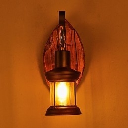 Pojedyncza głowica przemysłowa Vintage Retro drewniana metalowa malowana lampa ścienna do domu hotelowego korytarza dekoracja ścienna