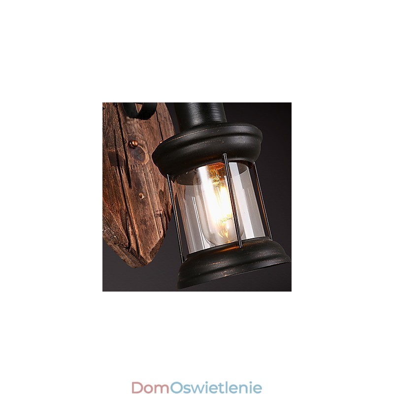 Pojedyncza głowica przemysłowa Vintage Retro drewniana metalowa malowana lampa ścienna do domu hotelowego korytarza dekoracja ścienna