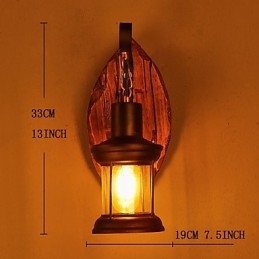 Pojedyncza głowica przemysłowa Vintage Retro drewniana metalowa malowana lampa ścienna do domu hotelowego korytarza dekoracja ścienna