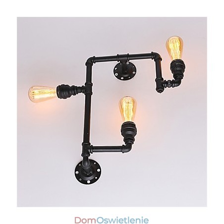 Vintage Industrial Pipe Wall Lights Black Creative Lights Restaurant Cafe Bar Decoration lighting With 3 Lights Painted Finish Vintage Industrial Pipe Wall Lights Black Creative Lights Restaurant Cafe Bar Decoration lighting With 3 Lights Painted Finish