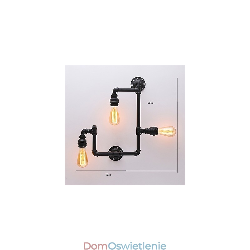 Vintage Industrial Pipe Wall Lights Black Creative Lights Restaurant Cafe Bar Decoration lighting With 3 Lights Painted Finish